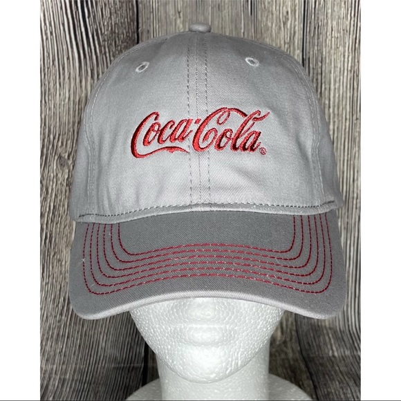 NEW Coca Cola Women’s Gray Red Baseball Hat Cap Adjustable One Size Collectible - Picture 1 of 5